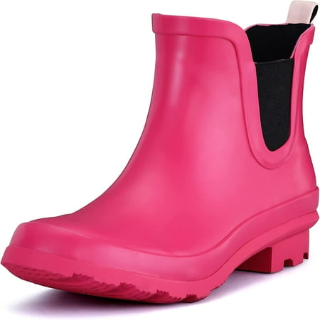 Women‘s Short Rain Boots Yellow Anti-Slip Garden Boots Waterproof 10M