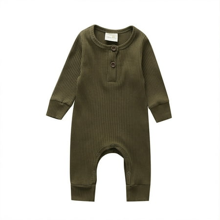 Mialoley Baby Boy Girl Button Romper One Piece Solid Color Knit Ribbed Jumpsuit
Mialoley Baby Boy Girl Button Romper One Piece Solid Color Knit Ribbed Jumpsuit