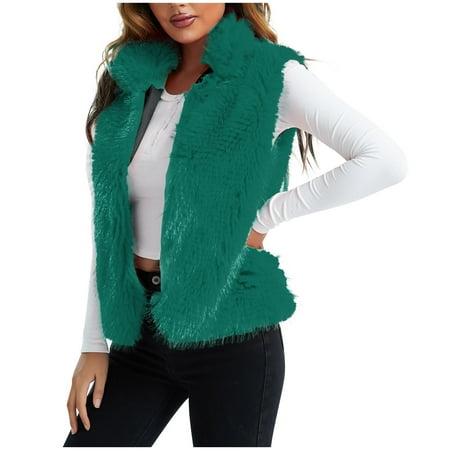 Faux Fur Vest for Women Warm Winter Coat Sleeveless Stand Collar Furry Jacket Outerwear
Faux Fur Vest for Women Warm Winter Coat Sleeveless Stand Collar Furry Jacket Outerwear