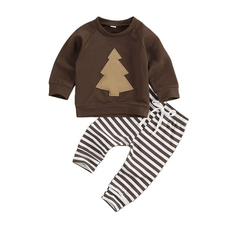 Infant Baby Boy Girl Long Sleeve Christmas Tree Top Lace Up Elastic Waist Striped Trousers Outfits Set
Infant Baby Boy Girl Long Sleeve Christmas Tree Top Lace Up Elastic Waist Striped Trousers Outfits Set