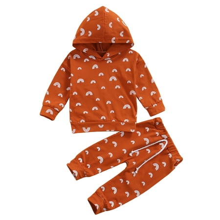 Frobukio Infant Baby Boys Girls Autumn Clothes Set 2Pcs Rainbow Printed Long Sleeve Hooded Tops Pants Outfit Brown 18-24 Months
Frobukio Infant Baby Boys Girls Autumn Clothes Set 2Pcs Rainbow Printed Long Sleeve Hooded Tops Pants Outfit Brown 18-24 Months