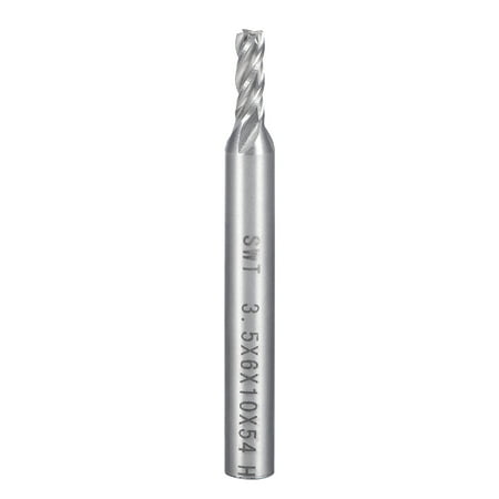6mm Shank 3.5mm x 10mm Straight End Mill Cutter CNC Router Bits 4 Flute