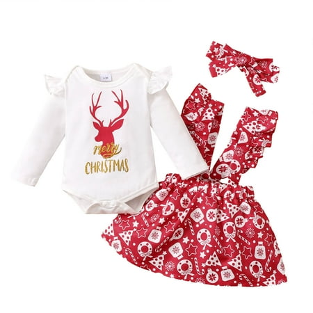 ZHUASHUM Toddler Girls Christmas Long Sleeve Deer Print Romper Bodysuits Suspenders Skirts Headbands Outfits
ZHUASHUM Toddler Girls Christmas Long Sleeve Deer Print Romper Bodysuits Suspenders Skirts Headbands Outfits