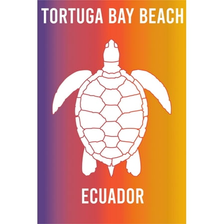 Tortuga Bay Beach Ecuador Souvenir 2x3 Inch Fridge Magnet Turtle Design