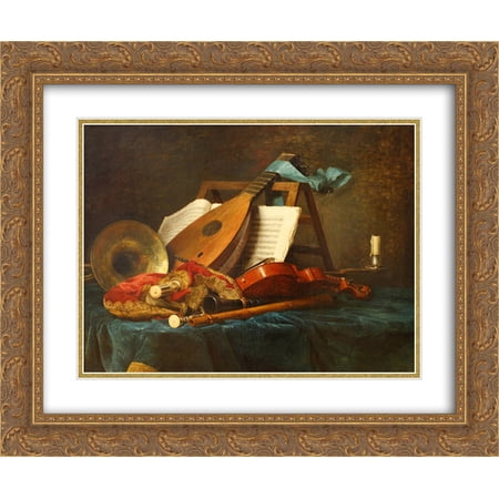 Anne Vallayer Coster 2x Matted 24x20 Gold Ornate Framed Art Print 'The Attributes of Music'