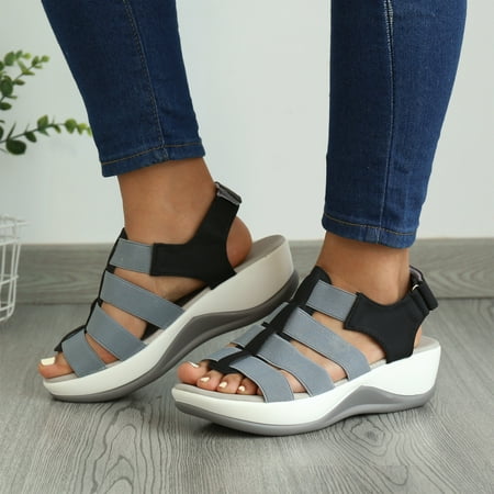 Aayomet Cute Sandals for Women Ladies Fashion Summer Breathable Stretch Cloth Platform Wedge Hook&Loop Sandals Gray 9
Aayomet Cute Sandals for Women Ladies Fashion Summer Breathable Stretch Cloth Platform Wedge Hook&Loop Sandals Gray 9