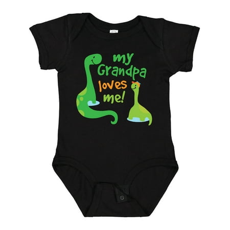 Inktastic My Grandpa Loves Me Grandson Dinosaur Gift Baby Boy Bodysuit
