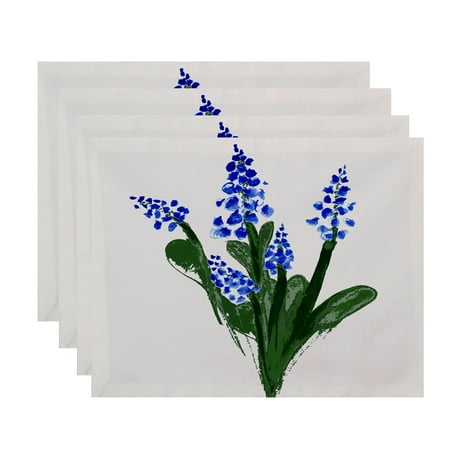 Simply Daisy 18 x 14 inch Bluebell Placemat (set of 4) Blue