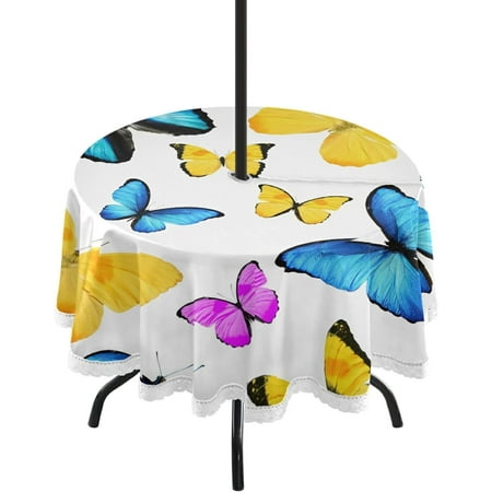 Hyjoy 60 Butterfly Round Tablecloth Waterproof Outdoor Tablecloth with Umbrella Hole and Zipper for Kitchen Dining Picnic Party Home Decor
Hyjoy 60 Butterfly Round Tablecloth Waterproof Outdoor Tablecloth with Umbrella Hole and Zipper for Kitchen Dining Picnic Party Home Decor