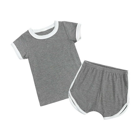 Odeerbi Baby Boy Girl Clothes Toddler Outfit Summer Ribbed Short-sleeved Top Shorts Two-piece Set Dark Gray
Odeerbi Baby Boy Girl Clothes Toddler Outfit Summer Ribbed Short-sleeved Top Shorts Two-piece Set Dark Gray