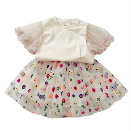 Summer Toddler Girls Skirt Outfits Fly Lace Sleeve Top And Lace Floral Printed Skirt Cute Outfit 2-7 Years Kids Child Clothing Streetwear Dailywear Outwear
Summer Toddler Girls Skirt Outfits Fly Lace Sleeve Top And Lace Floral Printed Skirt Cute Outfit 2-7 Years Kids Child Clothing Streetwear Dailywear Outwear