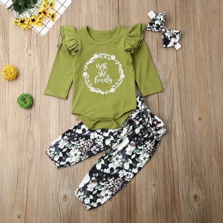 Newborn Baby Girls Clothes Romper Jumpsuit + Floral Pants Leggings Outfit 3PCS Set Green 0-6 Months
Newborn Baby Girls Clothes Romper Jumpsuit + Floral Pants Leggings Outfit 3PCS Set Green 0-6 Months