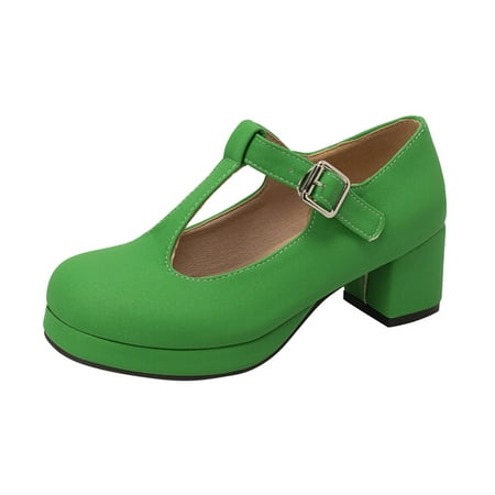 Kmaischai Cute Womens Sport Shoes Ladies Fashion Solid Color Leather T Shaped Buckle Round Toe Thick High Heeled Single Shoes Shoe Dressing Dressy Shoes For Women Low Heel Pumps High Heels For Women
Kmaischai Cute Womens Sport Shoes Ladies Fashion Solid Color Leather T Shaped Buckle Round Toe Thick High Heeled Single Shoes Shoe Dressing Dressy Shoes For Women Low Heel Pumps High Heels For Women