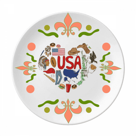 USA America Love Heart National Flag Flower Ceramics Plate Tableware Dinner Dish
USA America Love Heart National Flag Flower Ceramics Plate Tableware Dinner Dish