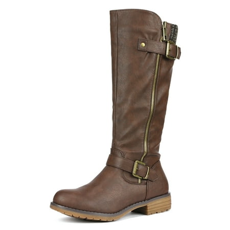 Pairs Women‘s Side Zipper Knee High Riding Boots DEER