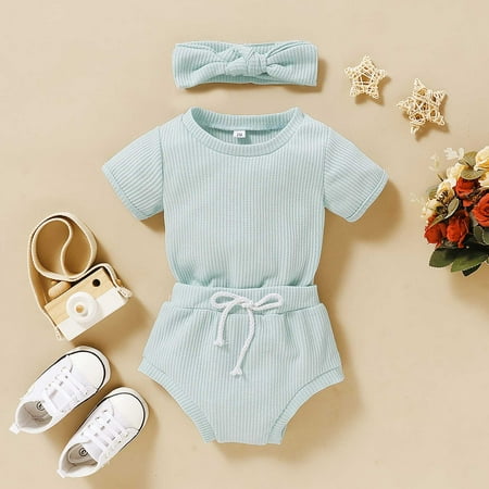 AURIGATE Toddler Baby Girl Summer French Rib Solid Color Shorts Short Sleeve Hair Tie Set Clearance
AURIGATE Toddler Baby Girl Summer French Rib Solid Color Shorts Short Sleeve Hair Tie Set Clearance