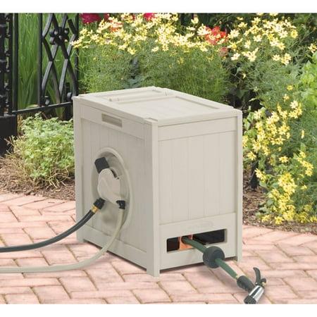 hose reel suncast rewind taupe walmart