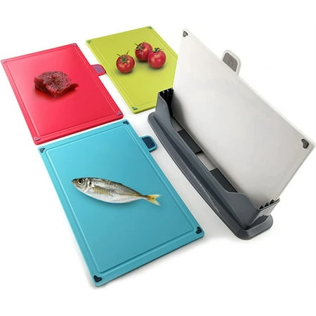 Casewin Cutting Board Set Plastic Cutting Board Set of 4 Cutting Boards with Storage Stand Thicker Chopping Board Set with Color Coded Food Icon for Kitchen Different Food Types (11.8x7.9 Inches)
Casewin Cutting Board Set Plastic Cutting Board Set of 4 Cutting Boards with Storage Stand Thicker Chopping Board Set with Color Coded Food Icon for Kitchen Different Food Types (11.8x7.9 Inches)