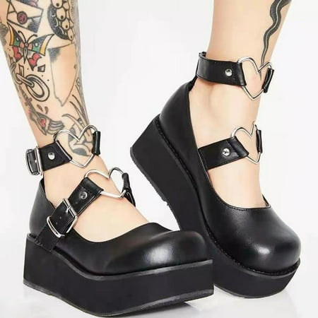 Zedker Womens Boots Fall Boots Women S Love Belt Buckle Thick Soles Lovely Round Head Middle Top Single Shoes Chunky Boots For Women
Zedker Womens Boots Fall Boots Women S Love Belt Buckle Thick Soles Lovely Round Head Middle Top Single Shoes Chunky Boots For Women