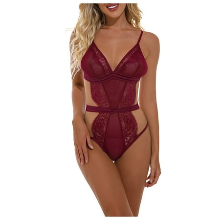 Follure Women Underwear plus size lingerie Lace One-Piece Babydoll Deep V Teddy Bodysuit Red/XXL
Follure Women Underwear plus size lingerie Lace One-Piece Babydoll Deep V Teddy Bodysuit Red/XXL