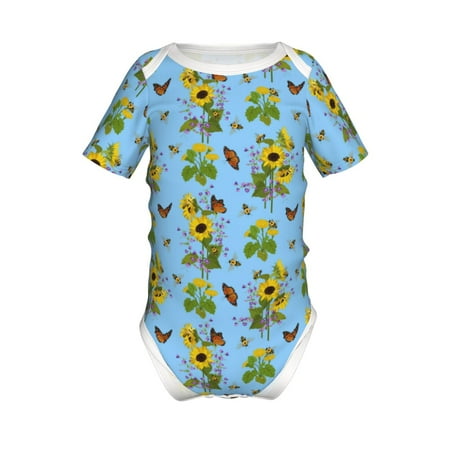 Lukts Sunflowers And Bees Print Baby Short Sleeve Romper Onesie for Newborn Baby Boys and Girls-18 Months
Lukts Sunflowers And Bees Print Baby Short Sleeve Romper Onesie for Newborn Baby Boys and Girls-18 Months