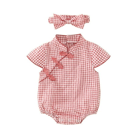 ZRBYWB Baby Girls Romper Plaid Spring Summer Short Sleeve Romper Bodysuit Headbands Clothes
ZRBYWB Baby Girls Romper Plaid Spring Summer Short Sleeve Romper Bodysuit Headbands Clothes