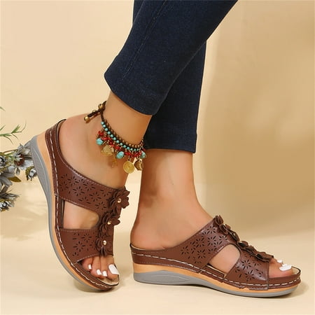 Aayomet Womens Sandals Ladies Fashion Retro Solid Leather Flower Decorative Open Toe Thick Sole Sandals Brown 6.5
Aayomet Womens Sandals Ladies Fashion Retro Solid Leather Flower Decorative Open Toe Thick Sole Sandals Brown 6.5