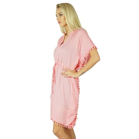 Bimba Women Cotton Kaftan With Pom Pom Tassels Short Caftan Beach Coverup
Bimba Women Cotton Kaftan With Pom Pom Tassels Short Caftan Beach Coverup