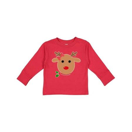 Inktastic girl reindeer Gift Toddler Boy or Toddler Girl Long Sleeve T-Shirt