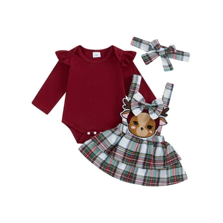 Sedceaty Baby Toddler Girls Christmas Outfits 0 3 6 12 18 Months Long Sleeve Romper + Plaid Suspender Skirt + Headband Set Newborn Clothes
Sedceaty Baby Toddler Girls Christmas Outfits 0 3 6 12 18 Months Long Sleeve Romper + Plaid Suspender Skirt + Headband Set Newborn Clothes