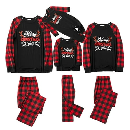 Matching Family Pajamas Sets Plaid Printed Long Sleeve Top and Pants Xmas Holiday Sleepwear Loungewear Set
Matching Family Pajamas Sets Plaid Printed Long Sleeve Top and Pants Xmas Holiday Sleepwear Loungewear Set