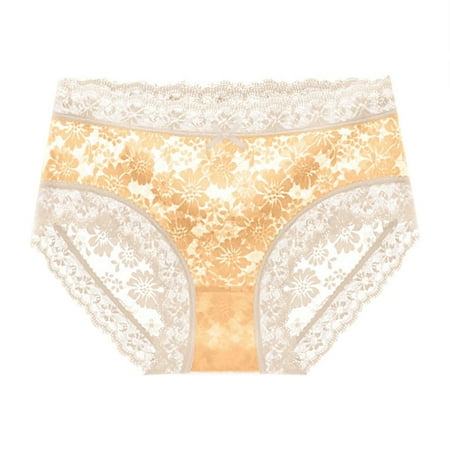 iOPQO Intimates womens underwear Women s Underwear Panties Seamless Flower Print High-waist Lace Intimates Beige M
iOPQO Intimates womens underwear Women s Underwear Panties Seamless Flower Print High-waist Lace Intimates Beige M