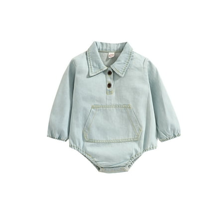 Canrulo Newborn Infant Baby Boys Denim Romper Long Sleeve Casual Jumpsuit With Pocket Autumn Spring Clothing Light Blue 6-12 Months
Canrulo Newborn Infant Baby Boys Denim Romper Long Sleeve Casual Jumpsuit With Pocket Autumn Spring Clothing Light Blue 6-12 Months