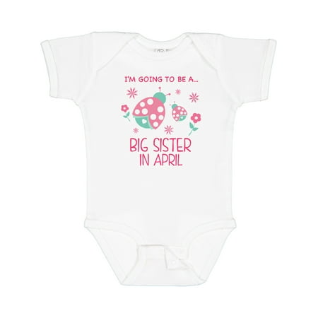 Inktastic I m Going to Be a Big Sister in April Gift Baby Girl Bodysuit