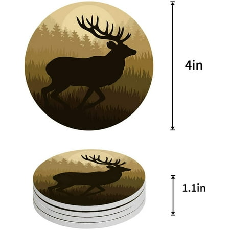 KXMDXA Deer Set of 4 Round Coaster for Drinks Absorbent Ceramic Stone Coasters Cup Mat with Cork Base for Home Kitchen Room Coffee Table Bar Decor
KXMDXA Deer Set of 4 Round Coaster for Drinks Absorbent Ceramic Stone Coasters Cup Mat with Cork Base for Home Kitchen Room Coffee Table Bar Decor