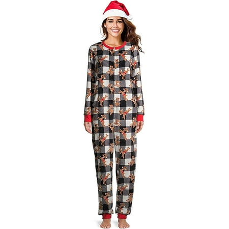 MJC Womens Rudolph Shine Bright Union Suit With Santa Hat XL