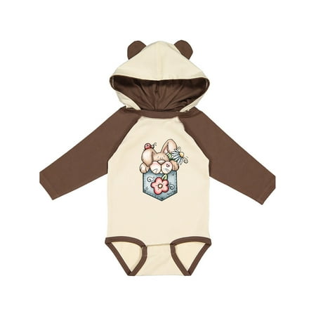 Inktastic Jean Pocket Bunny Rabbit Gift Baby Boy Long Sleeve Bodysuit