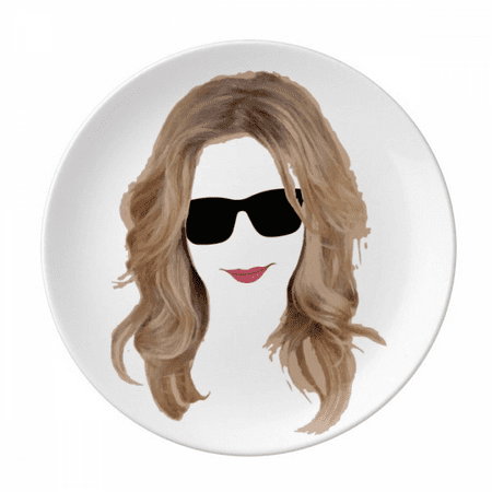 Lips Women Hair Glasses Art Deco Fashion Plate Decorative Porcelain Salver Tableware Dinner Dish