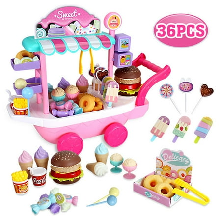 HeroNeo Mini Ice Cream Candy Trolley House for Play Educational Toy Cart House Game Kids