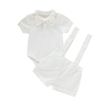 KIMI BEAR Infant Boys Outfits 0 Months Infant Boy Spring Summer Outfits 6 Months Infant Boy Pure Color Bottom Short Sleeve Romper + Suspender Shorts 2PCS Set White
KIMI BEAR Infant Boys Outfits 0 Months Infant Boy Spring Summer Outfits 6 Months Infant Boy Pure Color Bottom Short Sleeve Romper + Suspender Shorts 2PCS Set White