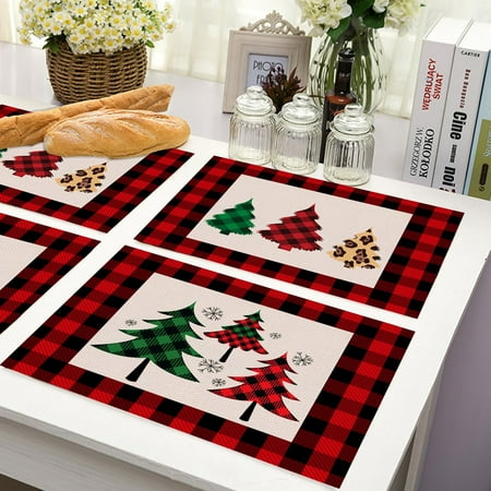 Happy Date 6Packs Christmas Placemats Buffalo Check Placemats Plaid Reversible Burlap & Cotton Placemats for Christmas Holiday Table Home Decoration
Happy Date 6Packs Christmas Placemats Buffalo Check Placemats Plaid Reversible Burlap & Cotton Placemats for Christmas Holiday Table Home Decoration