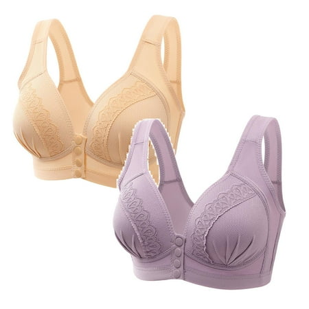 WANYNG Women Lace Front Button Shaping Cup Adjustable Shoulder Strap Large Size Underwire Bra Easy *2PCS
WANYNG Women Lace Front Button Shaping Cup Adjustable Shoulder Strap Large Size Underwire Bra Easy *2PCS