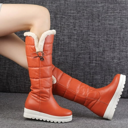Hvyes Halloween Deals Women Boots Belt Buckle Thick Fleece Slip-On Platform Mid-Heels Solid Color Winter Warm Knee High Snow Boots
Hvyes Halloween Deals Women Boots Belt Buckle Thick Fleece Slip-On Platform Mid-Heels Solid Color Winter Warm Knee High Snow Boots