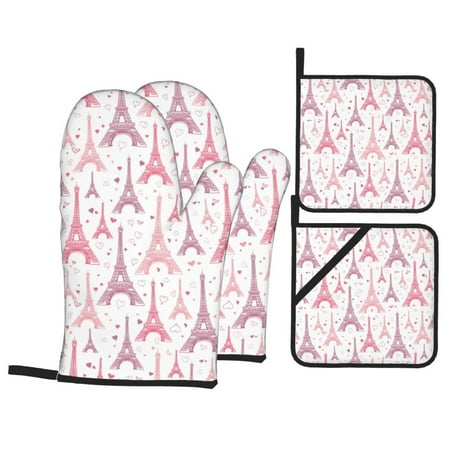 Oven Mitts and Pot Holders 4 Piece pink Eiffel Towers High Heat Slip Resistant Oven Mitt and Trivets Set Kitchen Oven Glove Pot Holders for Cooking Baking Grilling
Oven Mitts and Pot Holders 4 Piece pink Eiffel Towers High Heat Slip Resistant Oven Mitt and Trivets Set Kitchen Oven Glove Pot Holders for Cooking Baking Grilling