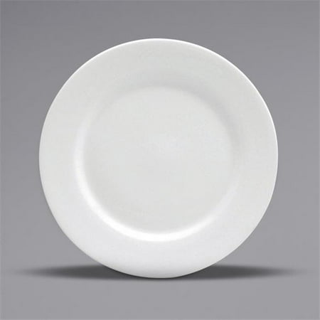 9.62 in. Rolled Edge Porcelain Plate Bone Cream White