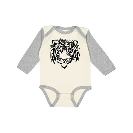 Inktastic Tiger Queen in Flower Crown Gift Baby Boy or Baby Girl Long Sleeve Bodysuit