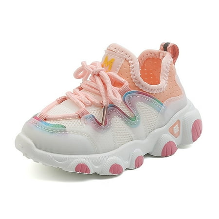 Toyella New Spring Children Shoes for Girls Sport Shoes Fashion Breathable Pink 29