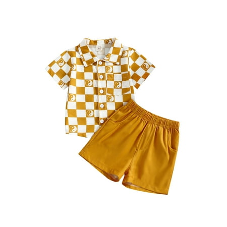 Maemukilabe Kids Boys Girls Casual Suit Short Sleeve Plaid Bagua Printed Shirt Patchwork Short Pants
Maemukilabe Kids Boys Girls Casual Suit Short Sleeve Plaid Bagua Printed Shirt Patchwork Short Pants