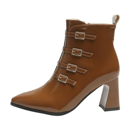 TAIAOJING Women s Ankle Boots Short Decorative Buckle Boots Side Pointed Zipper Leather High Heeled Boots Zapatillas
TAIAOJING Women s Ankle Boots Short Decorative Buckle Boots Side Pointed Zipper Leather High Heeled Boots Zapatillas
