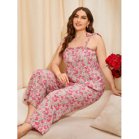 Women s Plus Allover Floral Knot Shoulder PJ Set 2XL(16) Multicolor Casual F22001D
Women s Plus Allover Floral Knot Shoulder PJ Set 2XL(16) Multicolor Casual F22001D